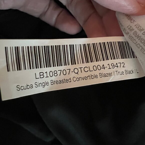 Quince Scuba Single Breasted Convertible Blazer Large Black Modern Workwear - Picture 9 of 9